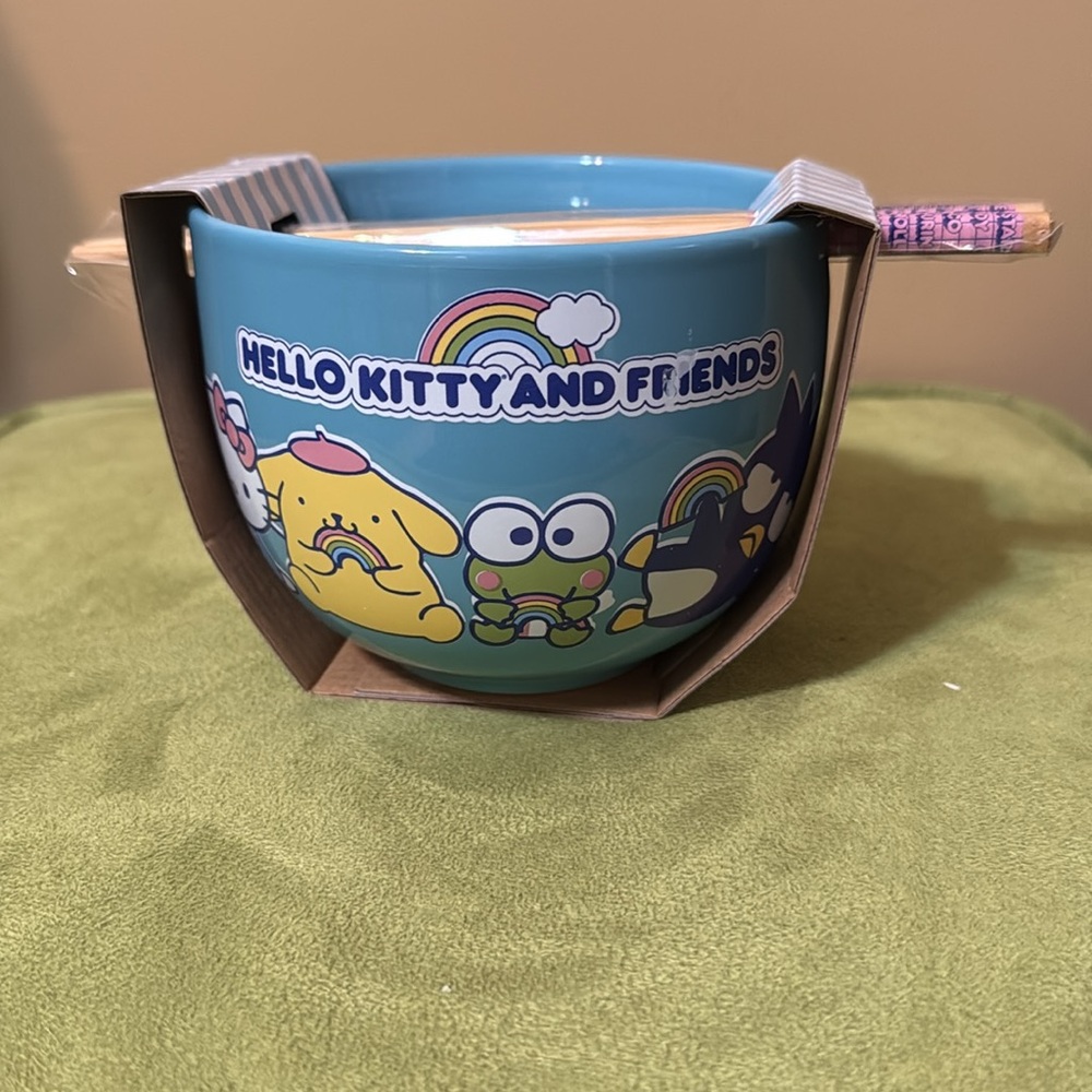 Hello Kitty And Friends Ramen Bowl With Chopsticks